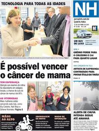 Capa do jornal Jornal NH 12/10/2017
