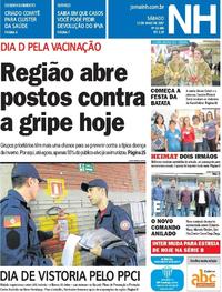 Capa do jornal Jornal NH 13/05/2017