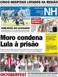 Capa do jornal Jornal NH 13/07/2017
