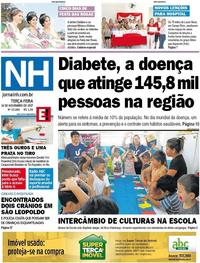 Capa do jornal Jornal NH 14/11/2017