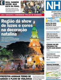 Capa do jornal Jornal NH 14/12/2017