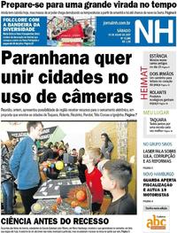 Capa do jornal Jornal NH 15/07/2017