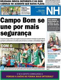 Capa do jornal Jornal NH 15/08/2017