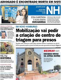 Capa do jornal Jornal NH 15/09/2017