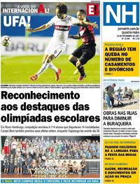Capa do jornal Jornal NH 15/11/2017
