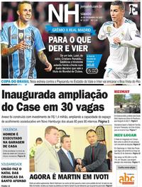 Capa do jornal Jornal NH 16/12/2017