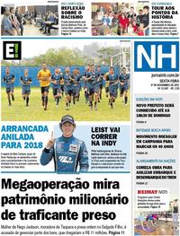 Capa do jornal Jornal NH 17/11/2017