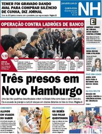 Capa do jornal Jornal NH 18/05/2017
