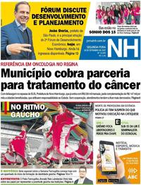Capa do jornal Jornal NH 18/09/2017