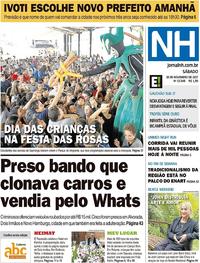 Capa do jornal Jornal NH 18/11/2017