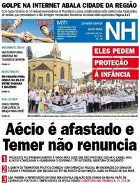 Capa do jornal Jornal NH 19/05/2017