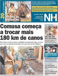 Capa do jornal Jornal NH 20/09/2017