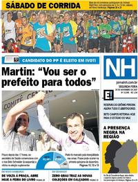 Capa do jornal Jornal NH 20/11/2017