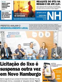 Capa do jornal Jornal NH 21/12/2017