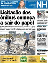 Capa do jornal Jornal NH 22/08/2017