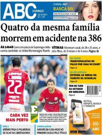 Capa do jornal Jornal NH 22/10/2017