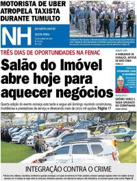 Capa do jornal Jornal NH 23/06/2017