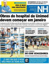 Capa do jornal Jornal NH 23/10/2017