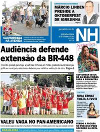 Capa do jornal Jornal NH 25/09/2017