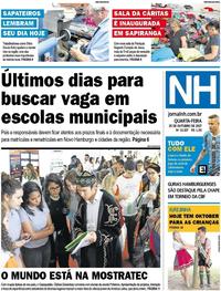 Capa do jornal Jornal NH 25/10/2017
