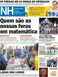 Capa do jornal Jornal NH 25/11/2017