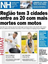 Capa do jornal Jornal NH 26/05/2017