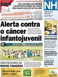 Capa do jornal Jornal NH 26/09/2017