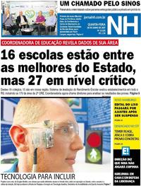 Capa do jornal Jornal NH 28/06/2017
