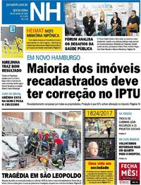 Capa do jornal Jornal NH 28/07/2017