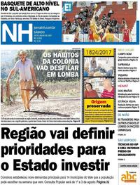 Capa do jornal Jornal NH 29/07/2017