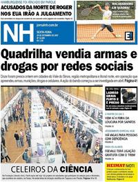 Capa do jornal Jornal NH 29/09/2017