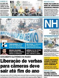 Capa do jornal Jornal NH 29/11/2017