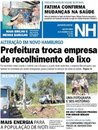 Capa do jornal Jornal NH 29/12/2017