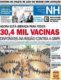 Capa do jornal Jornal NH 31/05/2017
