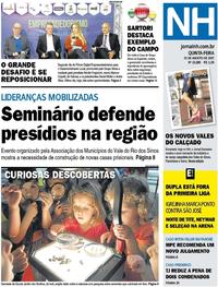 Capa do jornal Jornal NH 31/08/2017