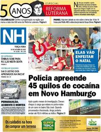 Capa do jornal Jornal NH 31/10/2017
