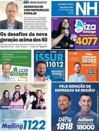 Capa do jornal Jornal NH 01/10/2018