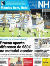 Capa do jornal Jornal NH 02/02/2018