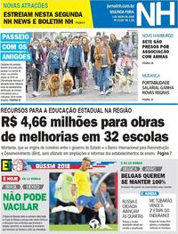 Capa do jornal Jornal NH 02/07/2018