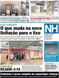 Capa do jornal Jornal NH 03/01/2018