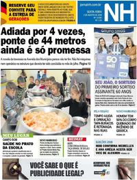 Capa do jornal Jornal NH 03/08/2018