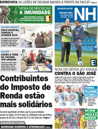 Capa do jornal Jornal NH 04/06/2018