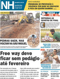 Capa do jornal Jornal NH 04/07/2018