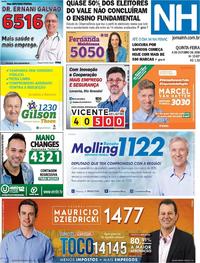 Capa do jornal Jornal NH 04/10/2018
