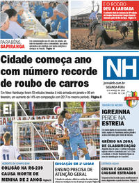 Capa do jornal Jornal NH 05/03/2018