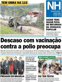 Capa do jornal Jornal NH 05/07/2018