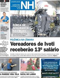 Capa do jornal Jornal NH 05/12/2018