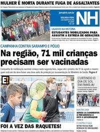 Capa do jornal Jornal NH 06/08/2018