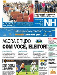 Capa do jornal Jornal NH 06/10/2018