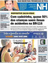 Capa do jornal Jornal NH 07/11/2018
